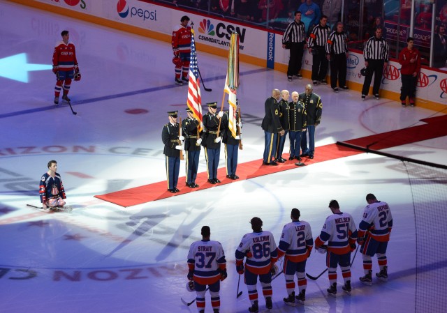 Caps, service members both win at military appreciation night