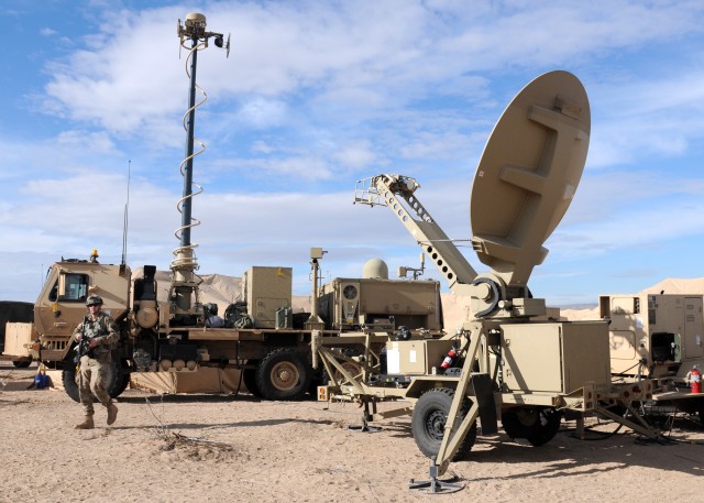 Networked Stryker unit on-the-move at National Training Center