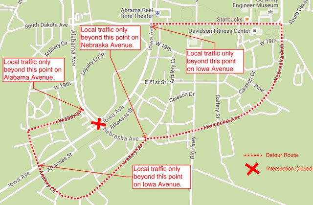 Construction of first roundabout affects normal traffic patterns