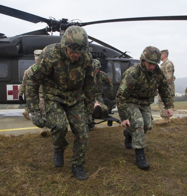 Soldiers hone skills during medevac training at the Joint Multinational Readiness Center