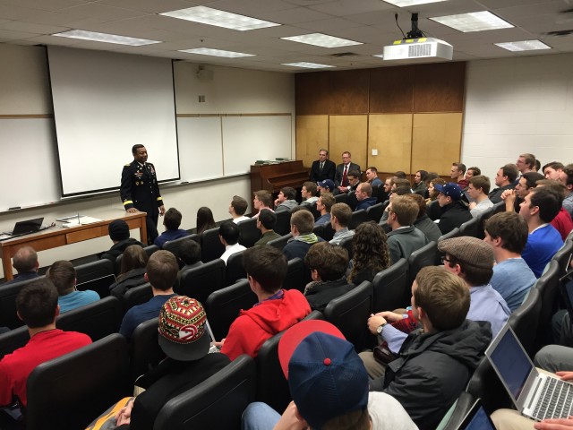 Lt. Gen. Thomas Bostick leadership lecture at Brigham Young University