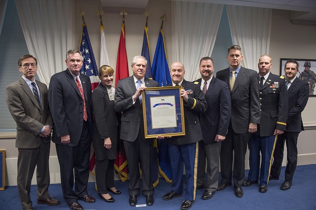 The Honorable Frank Kendall presents the Packard Award to the JLTV team