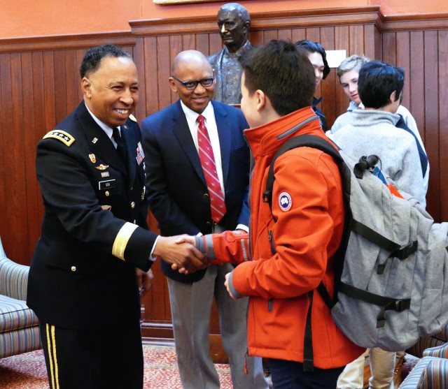Army leader inspires boarding school students