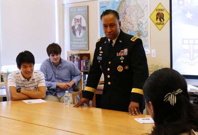 Army leader inspires boarding school students