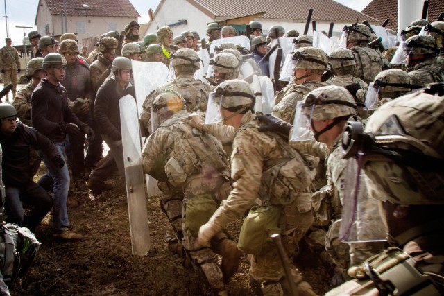 Through grey German skies 40th Infantry Division shines