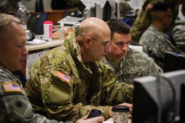 Through grey German skies 40th Infantry Division shines