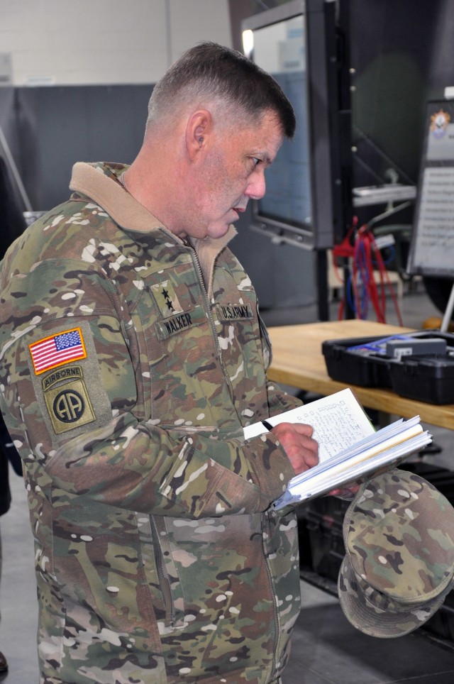 Taking notes at the Iowa National Guard's Sustainment Training Center