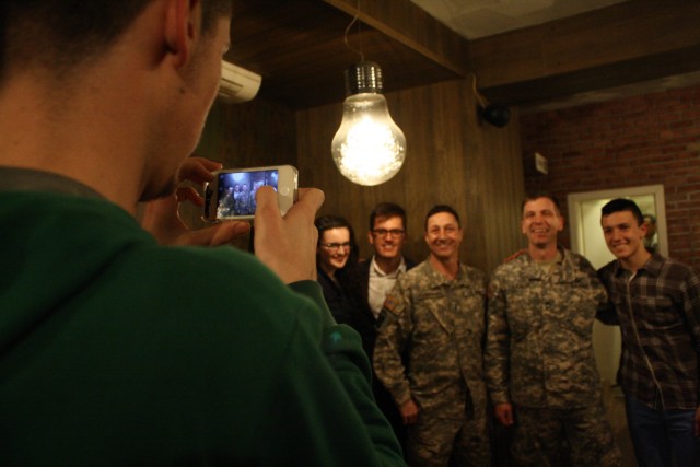 US Army Soldiers celebrate, Kosovo students pass English-speaking test