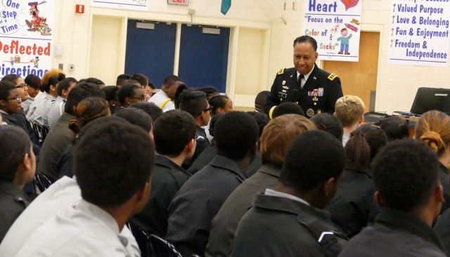 Gen. Via speaks to JROTC cadets