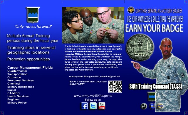 Earn your badge at the 80th Training Command (TASS)