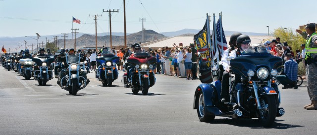 Motorcycle riders join Vietnam War Veterans in Fort Irwin parade honoring their service
