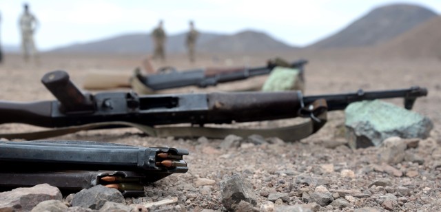 Djiboutian soldiers train on the range