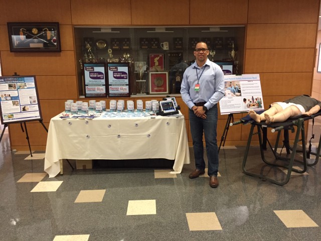 Patient Safety Awareness Week display at Brian Allgood Army Community Hospital, Riviere Cools