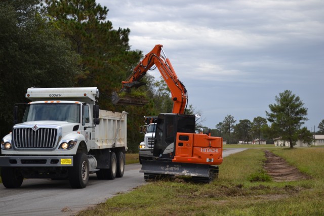 Swale Cleaning Project at Camp Blanding