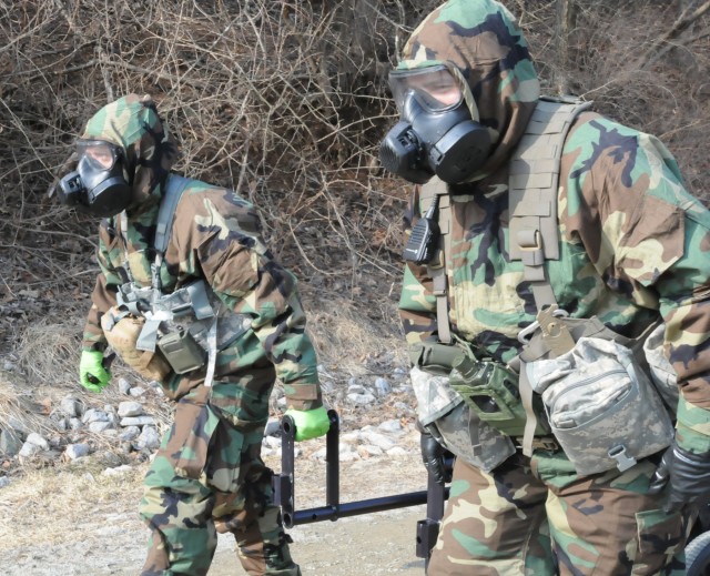 Soldiers train near the DMZ to deny weapons of mass destruction