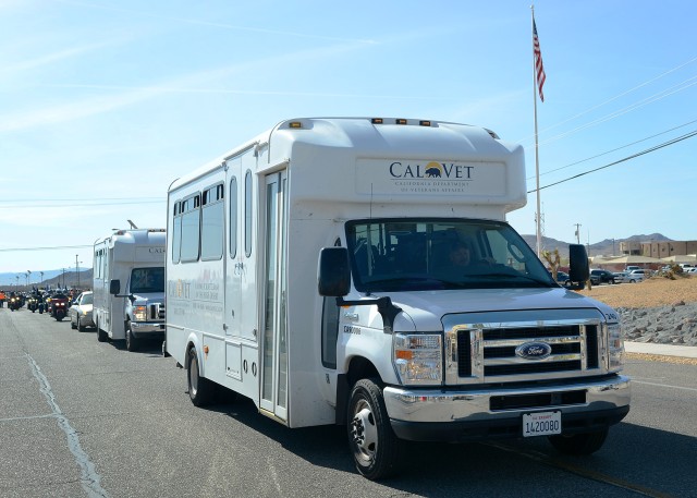 Vans transported Veterans of the Vietnam War era from the Veterans Home of California - Barstow to a