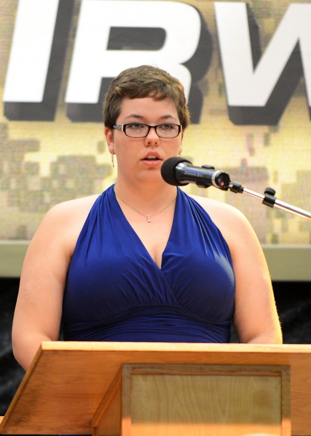 Delany Trimble, a student at Silver Valley High School in Yermo, Calif., read her essay honoring Vietnam War era Veterans