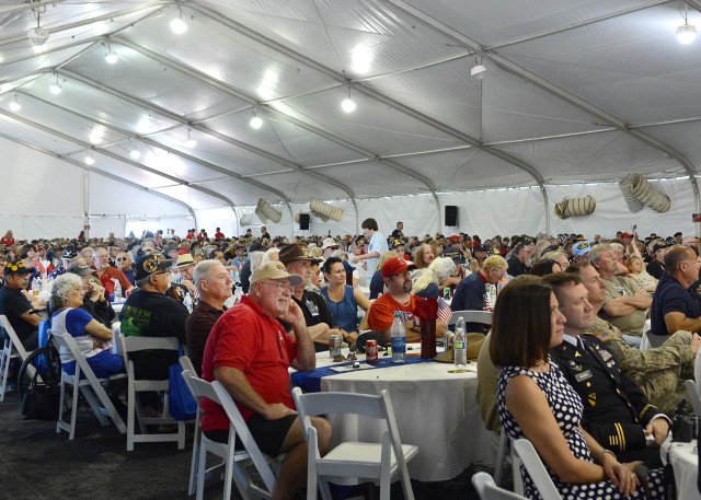 Approximately 500 Vietnam War era Veterans and their guests sat with Soldiers and leadership