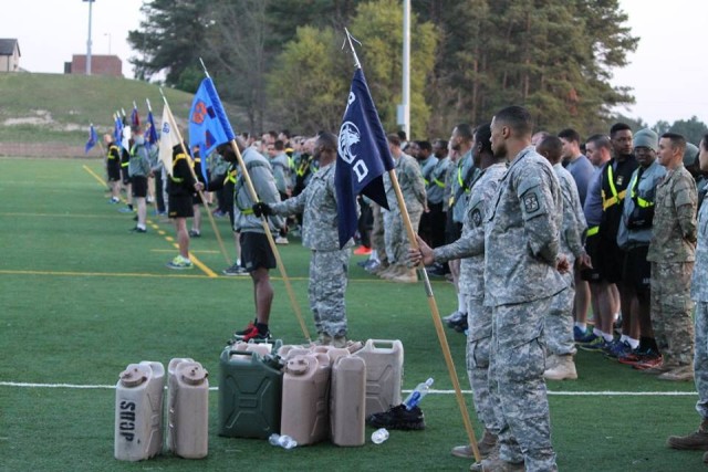 Company guidons during Talon Challenge