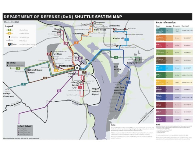 DoD Shuttle System Map