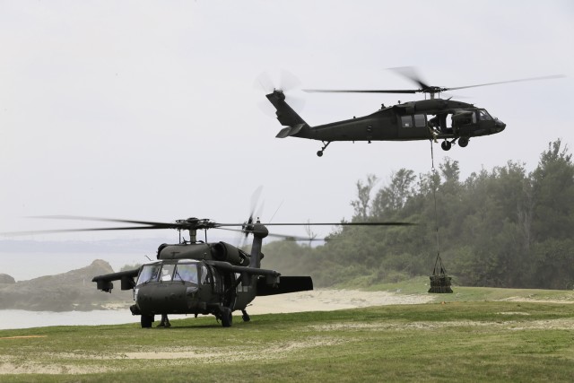 Special Forces support Soldiers participate in sling-load operations