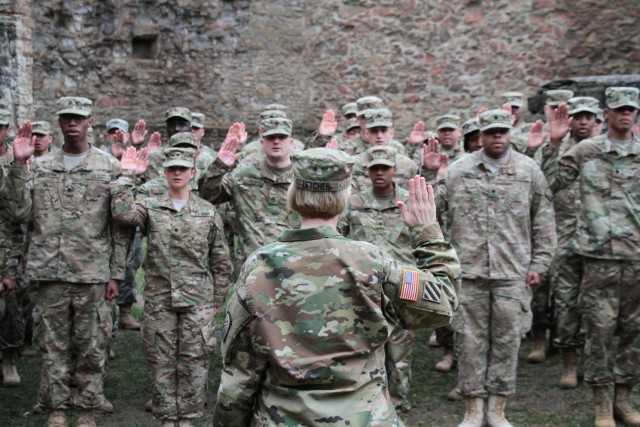 16th SB mass reenlistment at Burg Lichtenberg castle