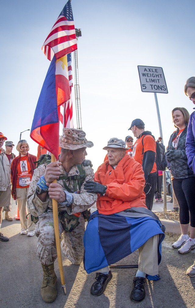 Paying respects to a survivor