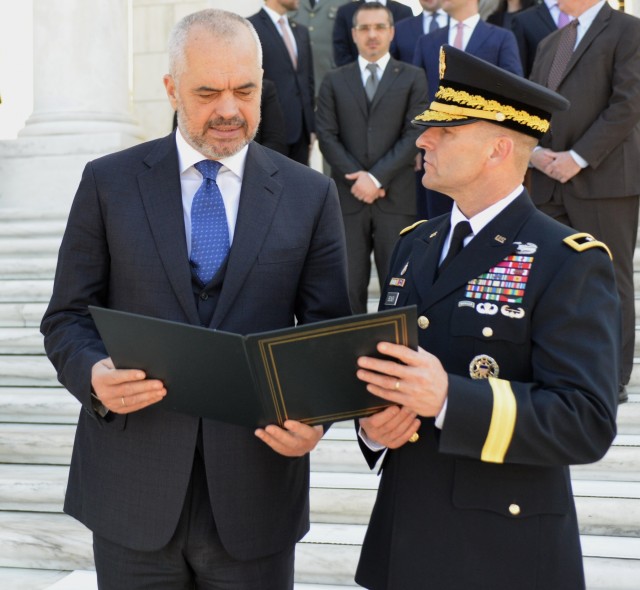 Albanian Prime Minister honors U.S. service members at Arlington