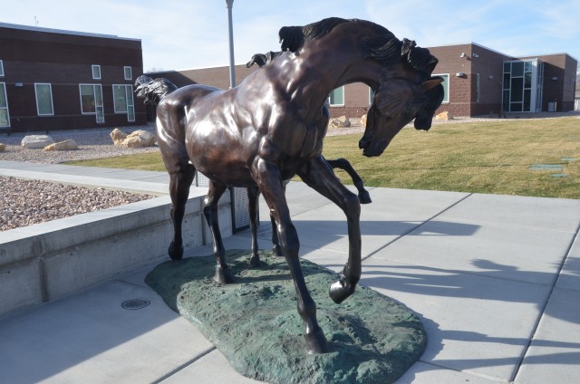 Dugway High School Mustang sculpture