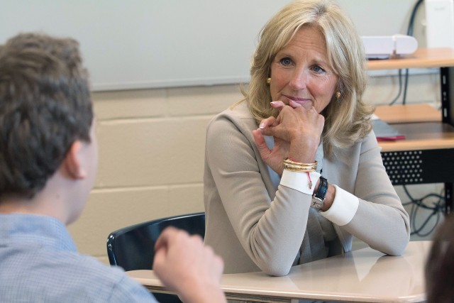 Jill Biden, second lady of the United States, visits Fort Riley