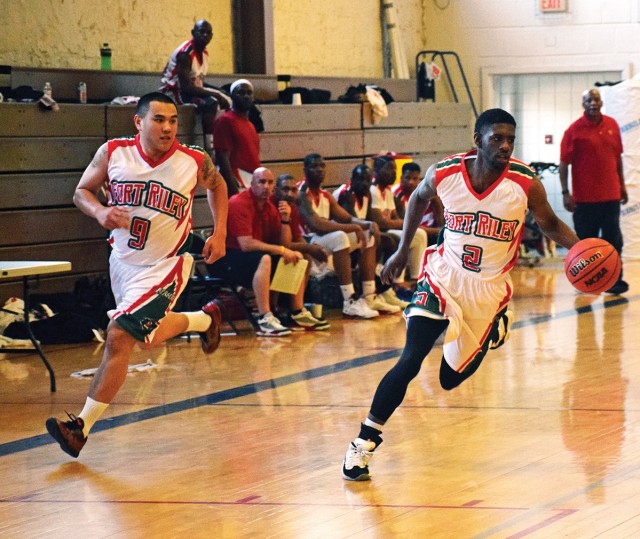 The Fort Riley basketball team played Soldiers from Fort Carson, Colorado, April 9 and 10