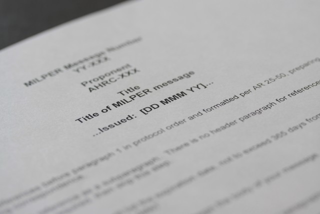 MILPERs will now be published in sentence case