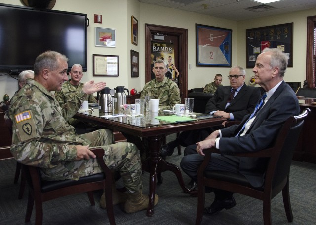 Lt. Gen. Robert Brown briefs Kansas Senator Jerry Moran 3