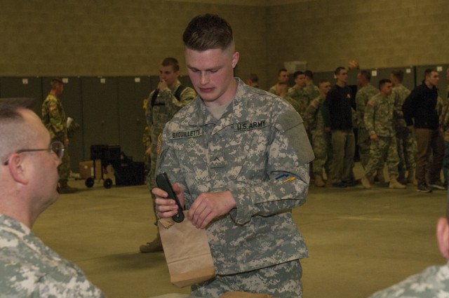 Soldier Surrenders Prohibited Items