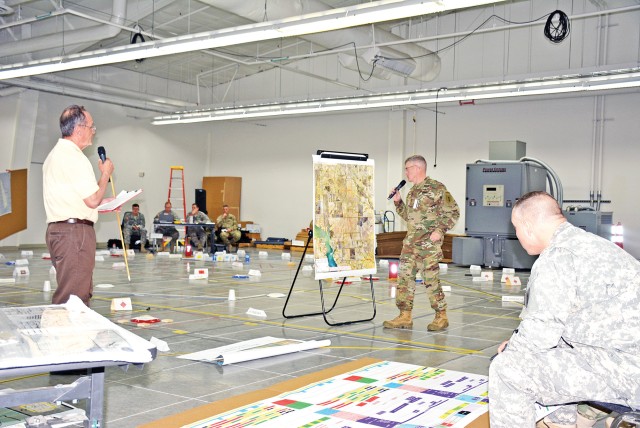 The Fort Riley garrison training division from the Directorate of Plans, Training, Mobilization and Security joined senior leadership of the 1st Infantry Division for a Combined Arms Rehearsal April 2