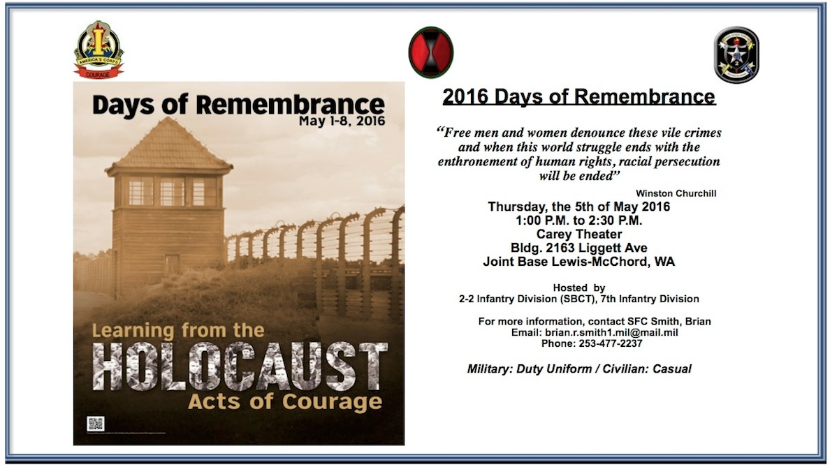 Days of Remembrance Article The United States Army