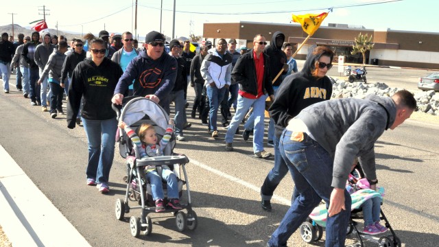 NTC Soldiers, spouses, children and babies at Denim Day Walk
