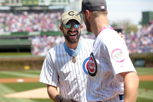 Medal of Honor recipient is honored at Chicago Cubs home game