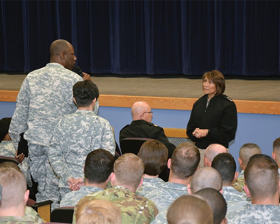 Defense Health Agency director hosts town hall during first visit to