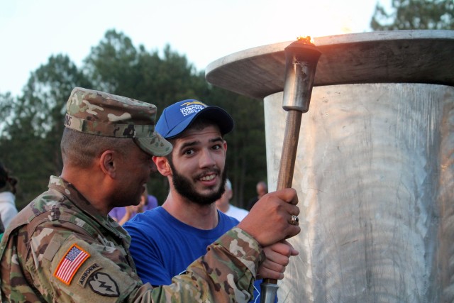 Lighting the torch