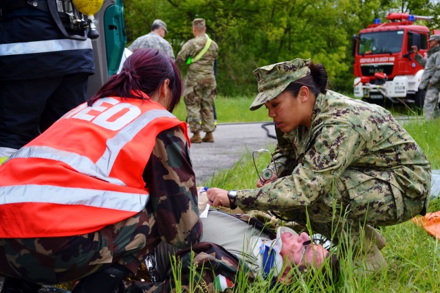 Mass casualty exercise provides realistic training for Hungarian, American medical teams