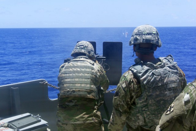 Army mariners conducts weapons training at sea