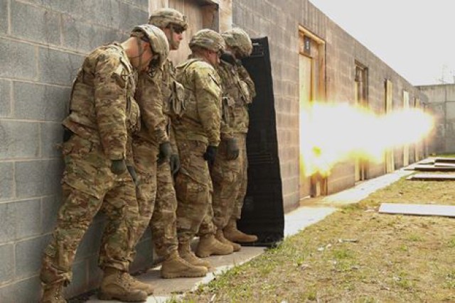 4-31 Infantry Soldiers train on hand grenade, door breaching operations