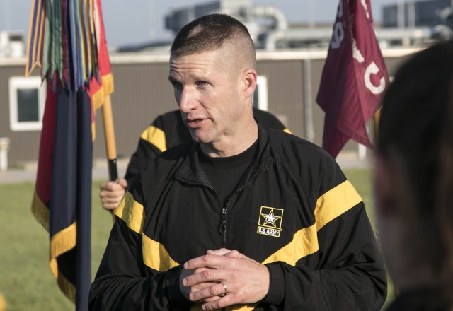 SMA Daniel Dailey visits troops in Kosovo, discusses total Army force and responsible drawdown