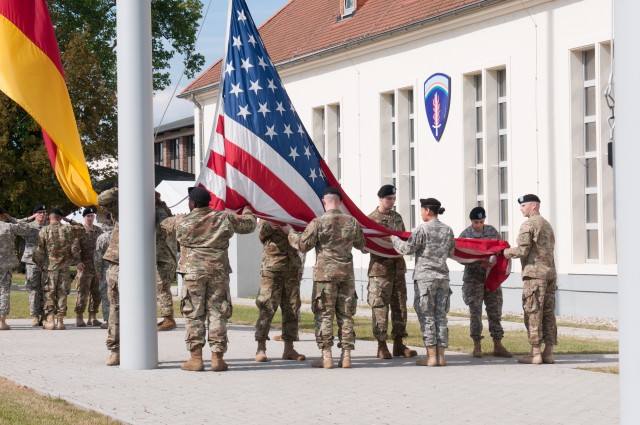 Honor  Guard Lowers Flag