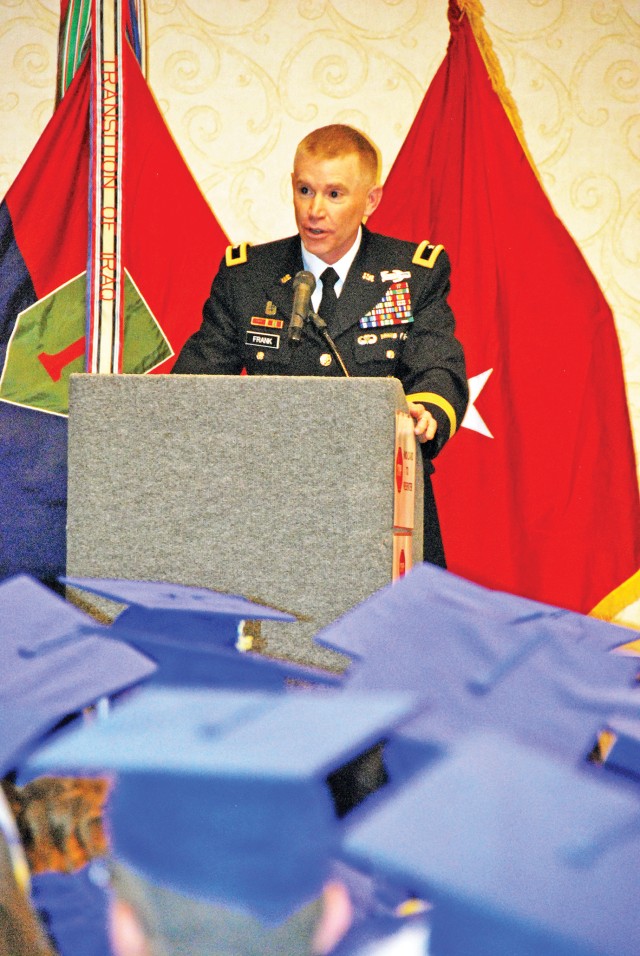 graduates of the Fort Riley community crossed the stage during the combined graduation ceremony at the Courtyard by Marriott and Geary County Convention Center in Junction City, Kansas, May 19