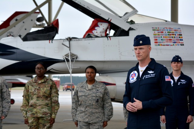 US Army Central Soldier reenlists at Shaw Air Expo