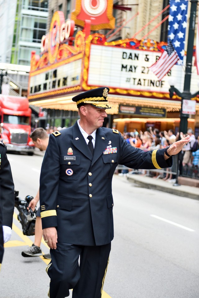 Stepping off at the Memorial Day parade