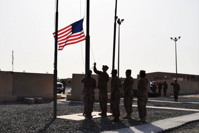 Memorialized: 17SB flag detail remembers the fallen