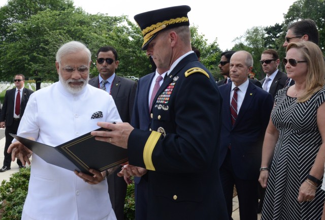 Prime Minister of the Republic of India lays wreath, honors fallen at Arlington National Cemetery